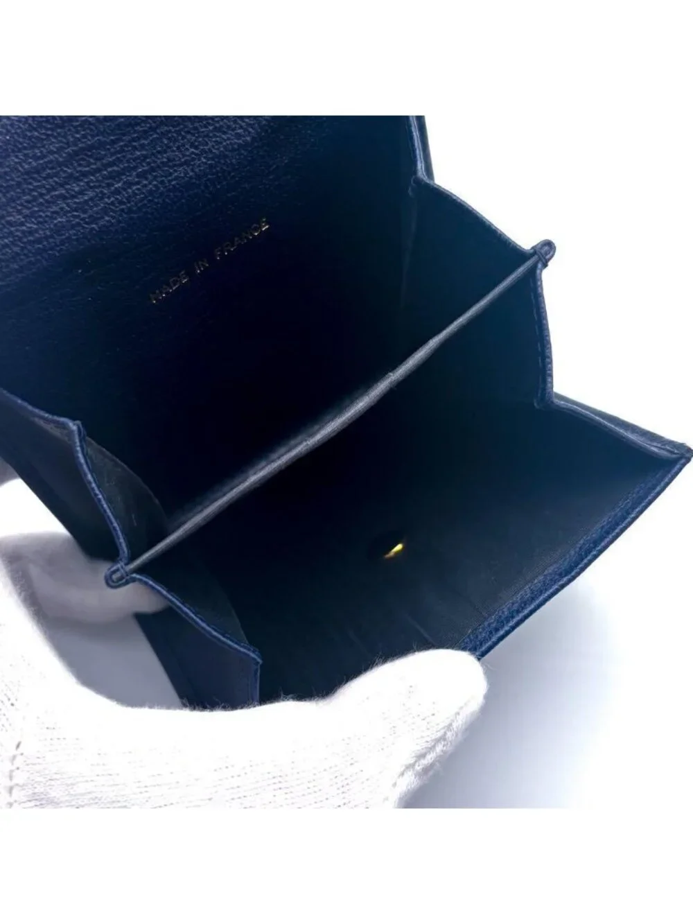 Chanel Wallet CC Logo Hook Trifold Navy